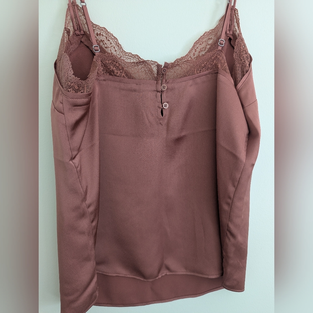 Abercrombie & Fitch Dusty Rose Lace Satin Cami - Picture 3 of 6